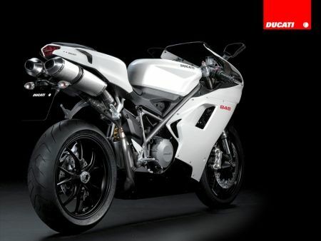 Ducati  848 blanco trasera